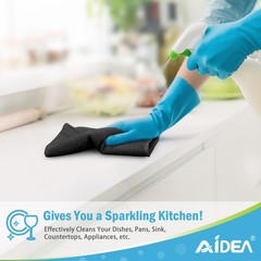 AIDEA 150PK Microfiber Cleaning Cloths, Car Kitchen Home, 12x12in Absorbent Towe