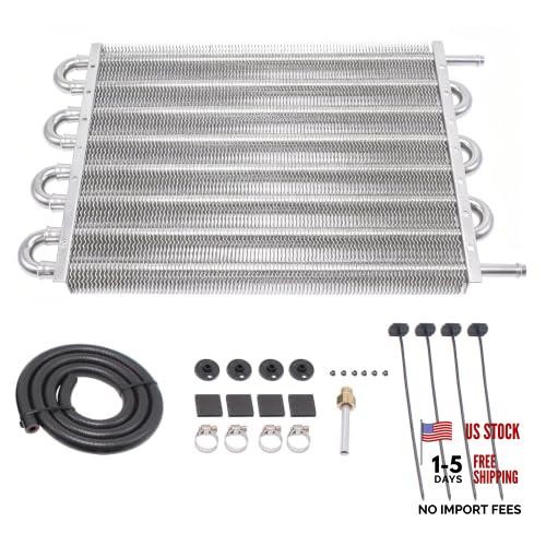 Universal Aluminum 8 Pass Tube and Fin Remote Transmission Oil Cooler Kit