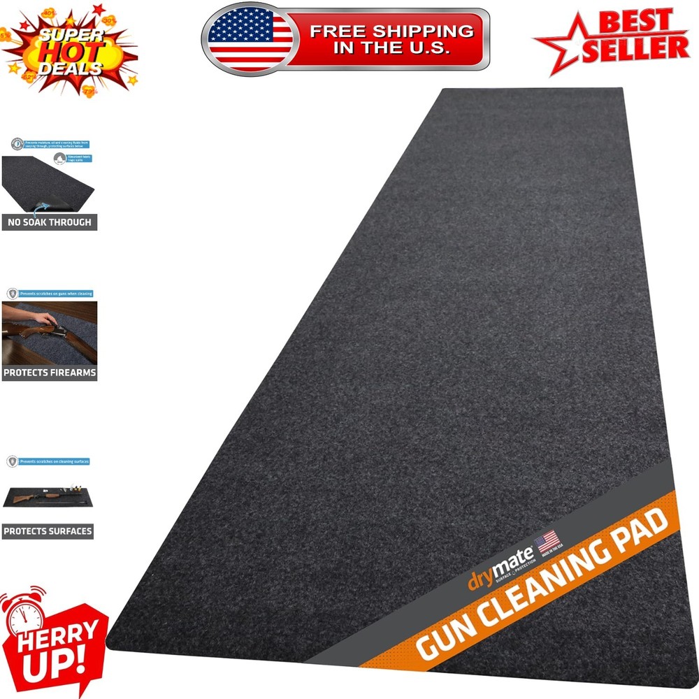 USA-Made Gun Cleaning Pad – Large 16″ x 59″ Waterproof Surface Protector