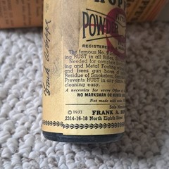 Vintage 1937 Hoppe’s No. 9 Nitro Powder Cleaning Solvent 2 oz Glass Bottle, Box