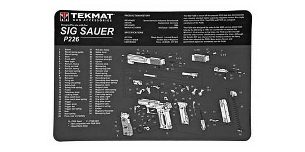 TekMat Sig P226 Mat 11″x17″ Includes Small Microfiber TekTowel Tube R17-SIGP226