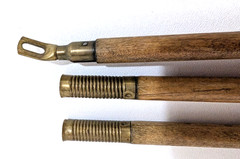 Vintage 3 Piece Brass & Wood Shotgun/Rifle Cleaning Rod/Brass Fitting
