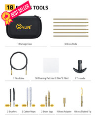 CVLIFE .177 .22 Caliber Gun Cleaning Kit with 6 Rods 5.56mm .223 black
