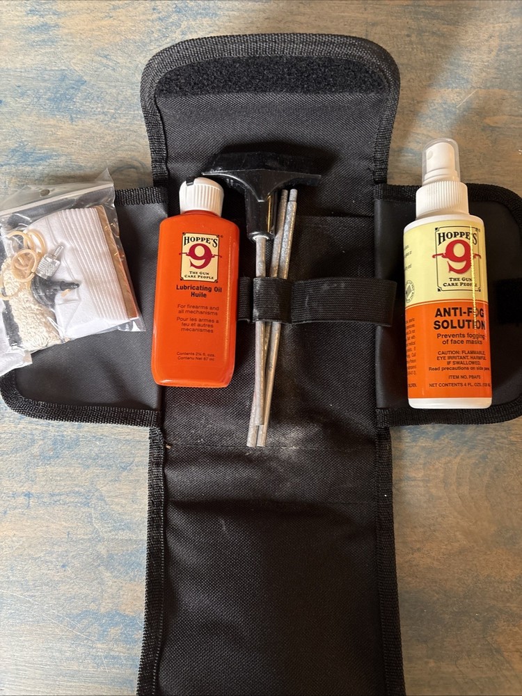 Hoppes Pistol Gun Cleaning Kit – Anti Fog – Gun Oil Lube – Cleaning Patches