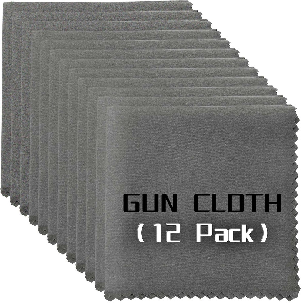 12 Pack Microfiber Gun Cleaning Cloth, 12″x12″ Lint Free Gray