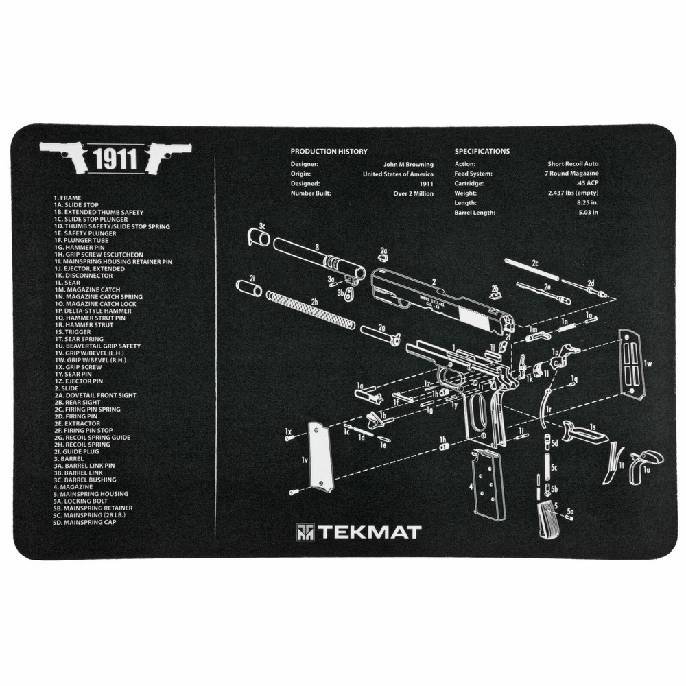 TekMat 1911 Pistol Mat 11″x17″ Includes Small Microfiber TekTowel Gun Cleaning