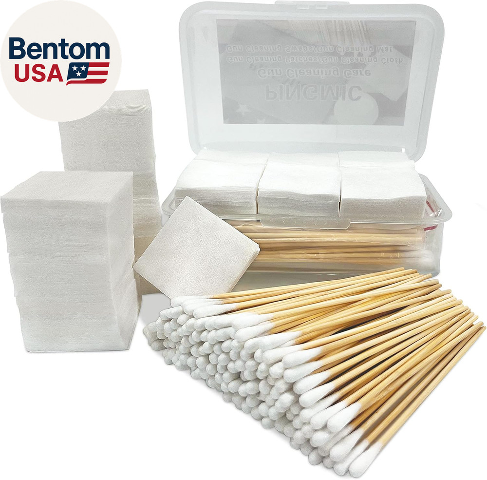 Gun Cleaning Supplies – Gun Cleaning Patches and Long Cotton Swabs Set, 6″ Cotto