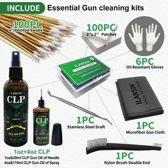 CLP Oil Gun Cleaning Kits(1oz Needle/ 4oz Spray) Gun Snakes,Gun Cloth,Gun Cle…