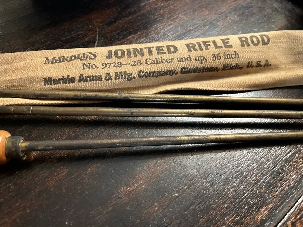 Marble #9728 Jointed Rifle Rod 36”Long For .28 cal & up – With Bag
