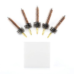.22 Cal Rifle Phosphor Bristle Bronze Gun Cleaning Chamber Brush Kit W/50patches