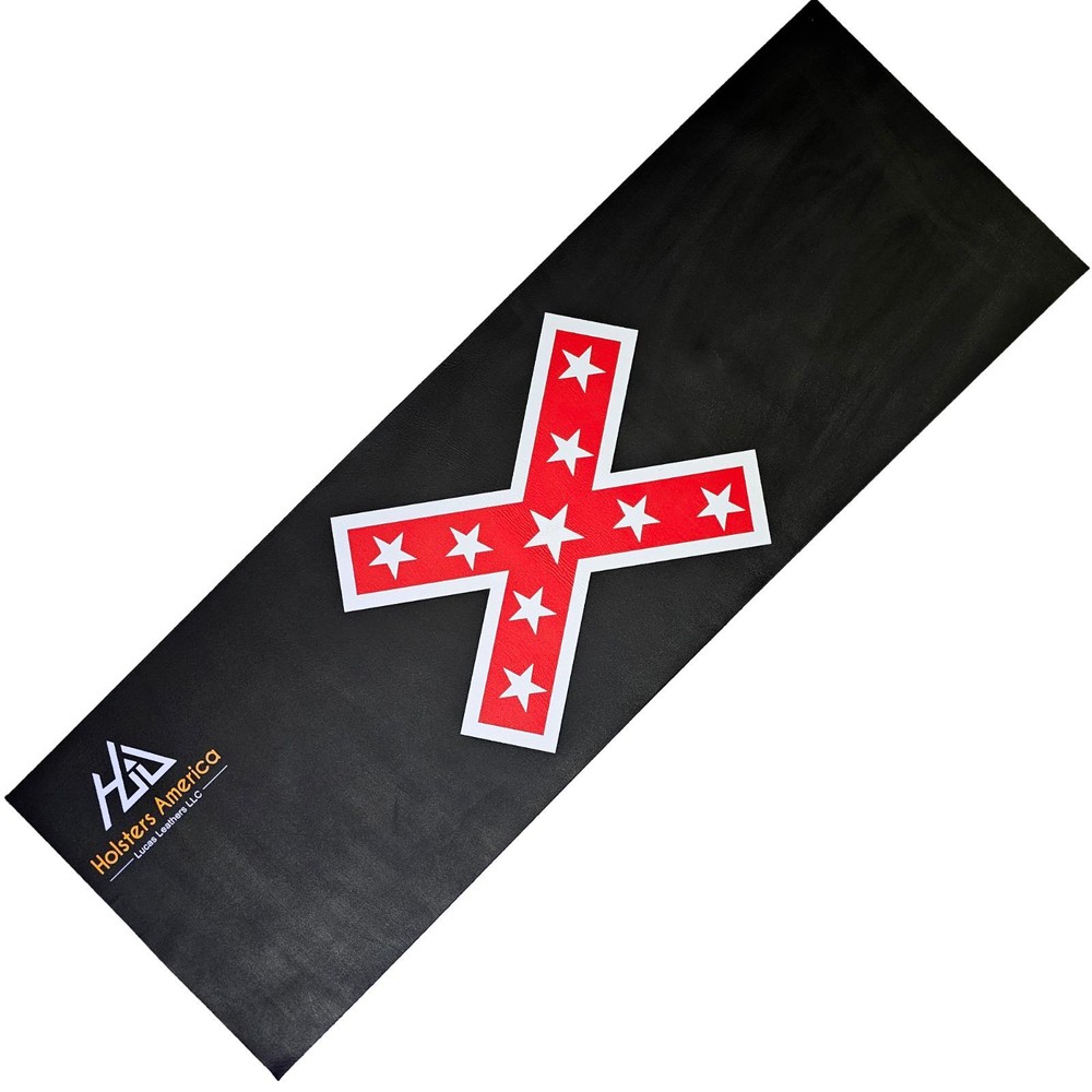 Custom Pistol LEATHER GUN Rifle CLEANING MAT Flag measures 12″ X 36″