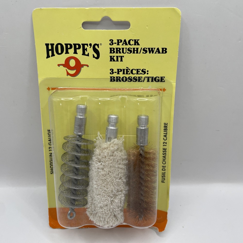 Hoppe’s No. 9 3-Pack Brush/Swab Kit, 12-Guage Shotgun