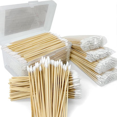 500 PCS 6-Inch Precision Gun Cleaning Swabs with Storage Case – Lint-Free Bamboo