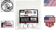 3/4 inch Pro-Shot Cotton Flannel Gun Cleaning Patches – Superior Absorbency 500s