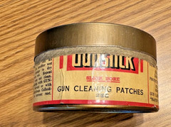 VTG. GUNSLICK SHOTGUN CLEANING KIT #178 & CONTENTS RAMROD, GREESE, PATCHES, LUBE