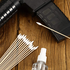 Gun Cleaning Tips Cotton Grease Oil Cleaner Rifle Pistol Weapon Wood Swabs 300pc