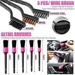 17pcs Car Cleaning Kit Car Interior Detailing Kit with High Power 17PCS Pink
