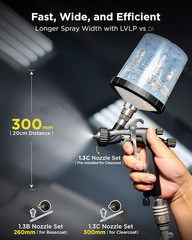 Drizzle Pro LVLP Spray Gun, Precise Low-Overspray Performance with Ultra-Light 3