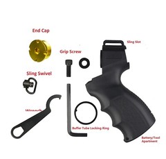 Mossberg 500 Shotgun Grip With Gold End Cap/Sling Swivel and Wrench for the Cap