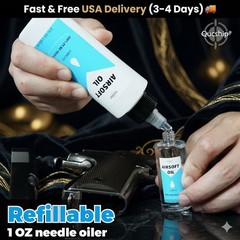 Airsoft Oil 2 Oz & 1 Oz Needle Oiler 100% Silicone Air Gun Oil, Multi-Purpose Ai
