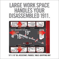 Oil-Resistant 19×16 Smart Gun Cleaning Mat with Magnetic Parts Tray & Guides