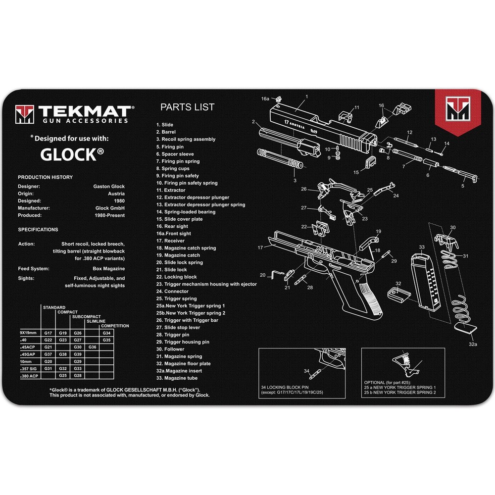 TekMat Original Gun Cleaning Mat – 17″ X 11″ – Glock