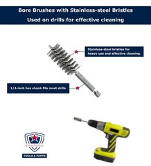 Stainless-Steel Bore Brush [8-Size Set] Wire Brush for Power Drill, Metal Cle…