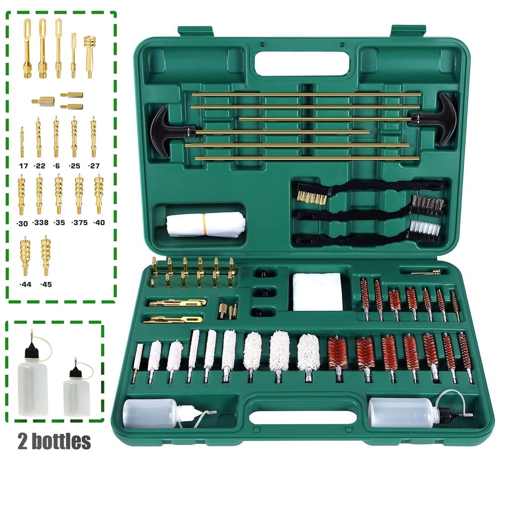 163pcs Universal Gun Cleaner Cleaning Kit Rifle Pistol Handgun Shotgun Firearm
