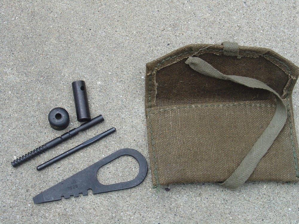 Soviet Mosin Nagant Rifle Cleaning Kit Tool Accessories Lot in Canvas Bag