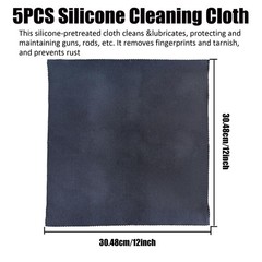 Silicone Cleaning Cloth Set, 12 x 12 inch, 5-Pack, Gray, Lint-Free for Firear…