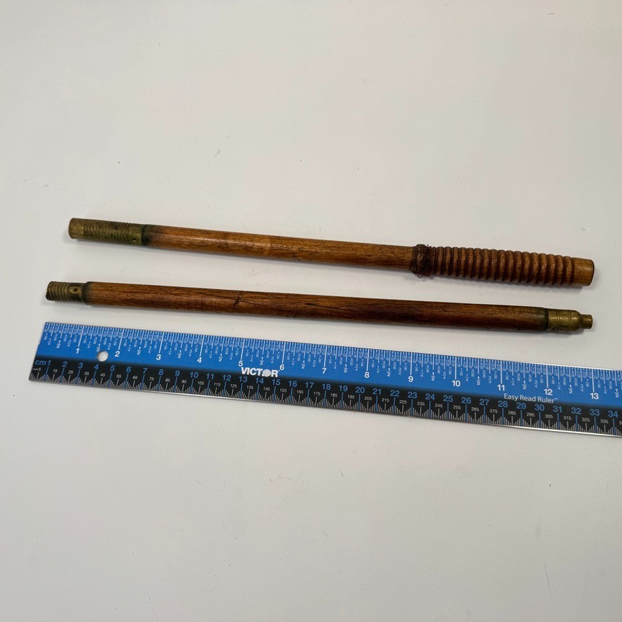 Vintage 2-Piece Wood & Brass Rifle Gun Shotgun Barrel Cleaning Rod 26″