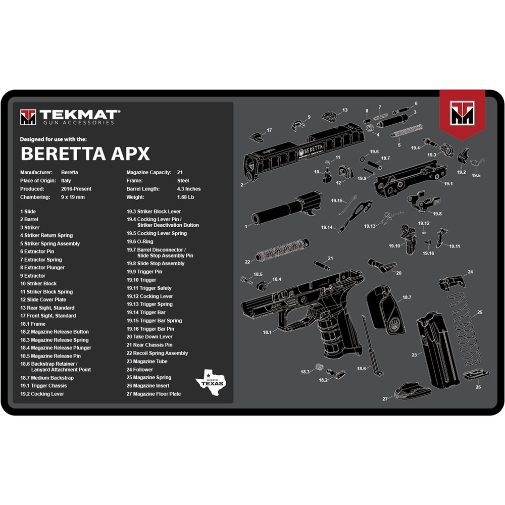 TekMat Original Gun Cleaning Mat – 17″ X 11″ – Beretta APX