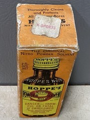 Vintage HOPPE’s No 9 Solvent GUN Cleaner BOTTLE 1/8 Full ORIGINAL BOX #3