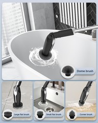 Leebein Electric Spin Scrubber, 4-Angle, 2-Speed, 8 Brush Heads, Remote Control