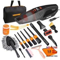 Car Cleaning Kit 19Pcs, Car Interior Detailing Kit with 12000PA High Orange