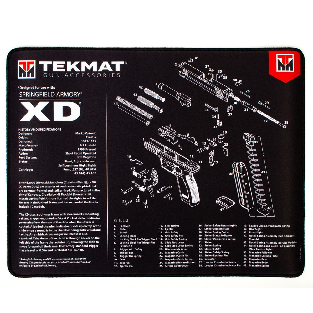 TekMat Ultra Premium Gun Cleaning Mat – 20″ X 15″ – Springfield Armory XD