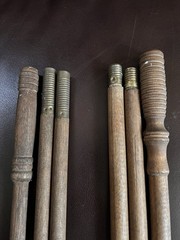 2- 3 Piece Vintage Large Bore Shotgun Gun Cleaning Rods Wood Wooden Brass