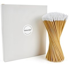 Bamboo Handle Cotton Swabs – 200 PCS 6-Inch for Gun, Arts & Electronics Cleaning