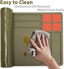 Pistol Gun Cleaning Mat, Thick Gun Cleaning Pad with Magnetic Organizer Parts Tr