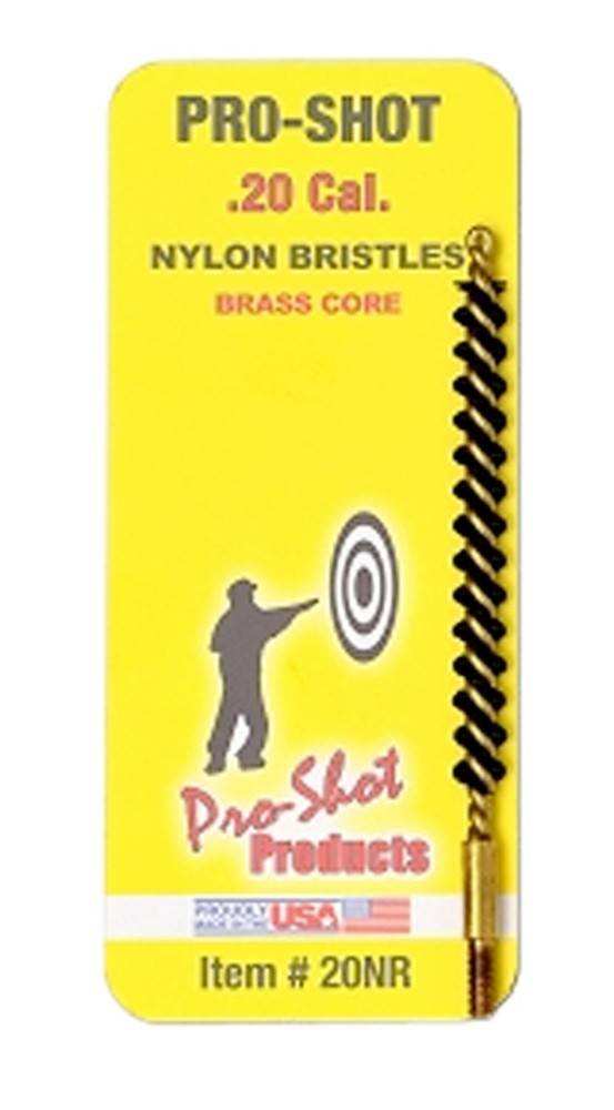 Pro-Shot 20NR Bore Brush .20 Cal Rifle #5-40″ Thread Nylon Bristles Brass Core