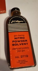 Vintage J.C. HIGGINS NITRO POWDER SOLVENT No. 2119 2 fl oz Full With Box