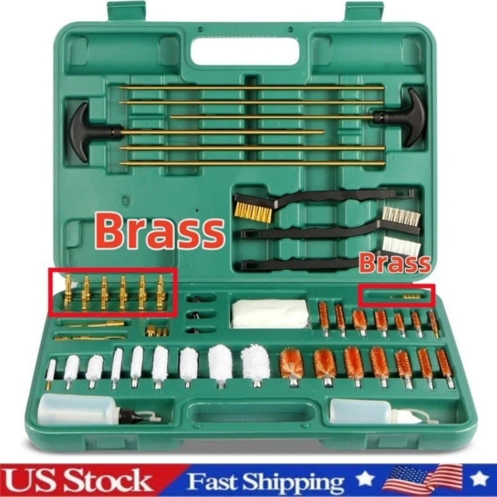 163pcs Universal Gun Cleaner Cleaning Kit Rifle Pistol Handgun Shotgun Firearm