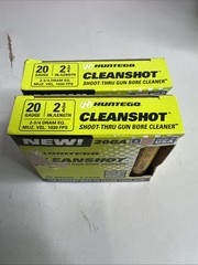 2x New! Huntego 20 Gauge CleanShot Shoot-Thru Gun Bore Cleaner 4 Pack Ea