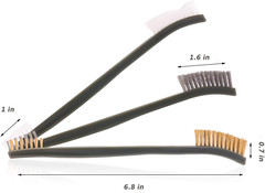 Gun Cleaning Brushes & Picks Kit Set Brass Steel Nylon Rifle Pistol Firearm Care
