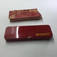 Vintage Outers Rifle Cleaning Kit No 477 Red Metal Case Gunslick Tin Hunting