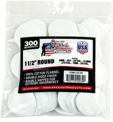 Pro-Shot Cotton Flannel Patches 6mm – .30 Caliber 1.5 Inch Round 300 : 11/2-300