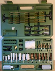 Universal Gun Cleaning Kit Hunting Rifle Handgun in Hard Plastic Case