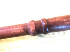 EARLY OAK SHOTGUN CLEANING RODS,COPPER BRUSH ,2 WOOL SWABS,INTERCHAGEABLE
