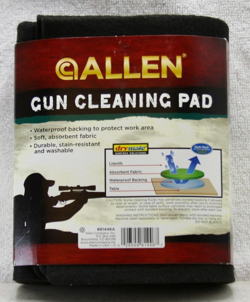 ALLEN Gun Cleaning Pad Mat Pistol Rifle Shotgun Firearm Felt USA 14″ x 46″ Black