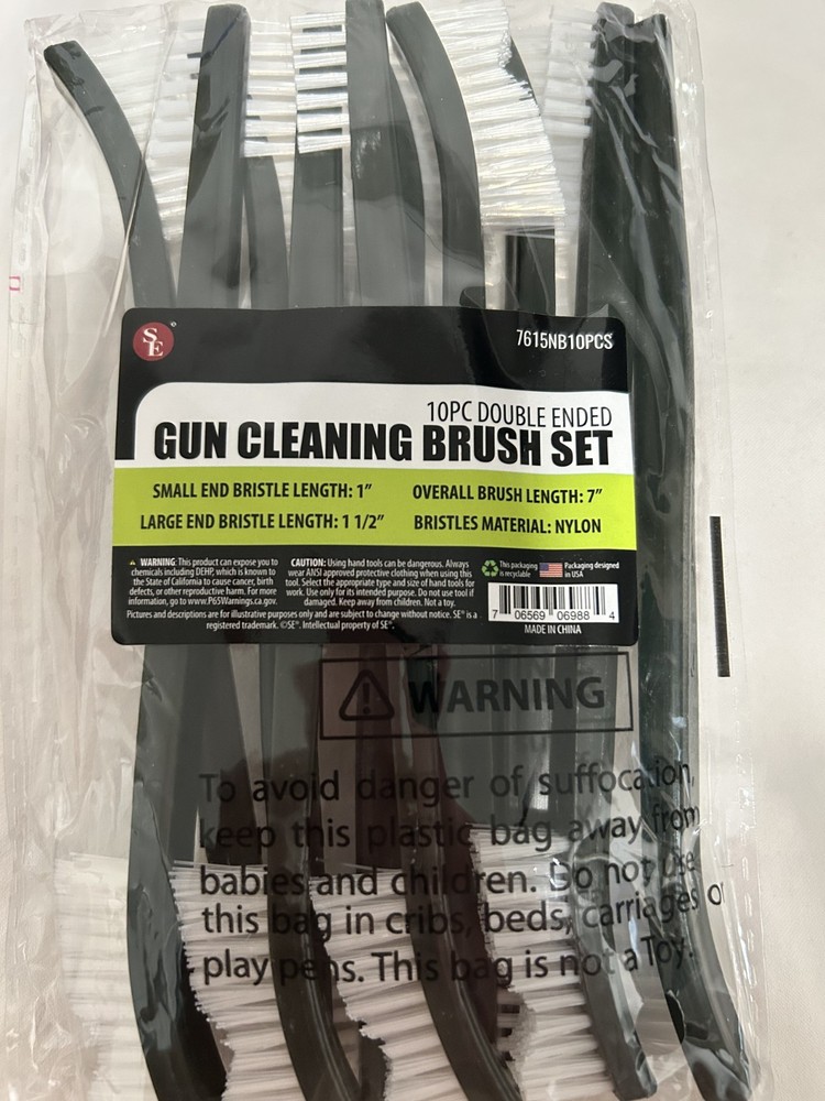 SE 10-Piece Double-Ended Gun Cleaning Brush Set, Gun Cleaning Supplies Kit, 7-In